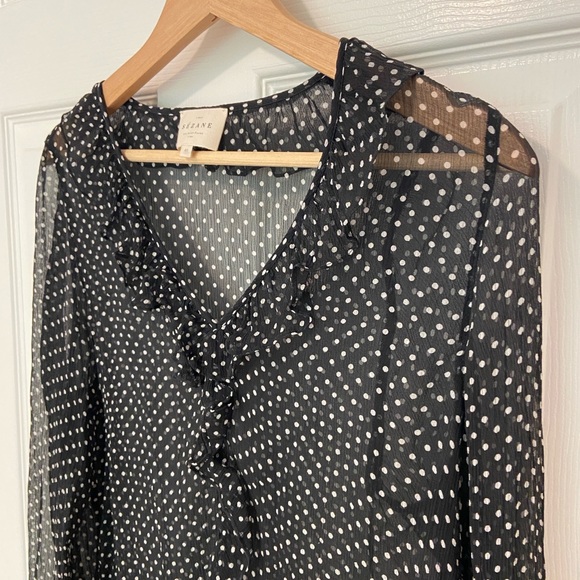 Sezane Capucine Silk Polka Dot Blouse - Picture 7 of 10